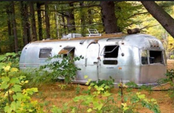 Upcycling! This is what she made from an old Airstream